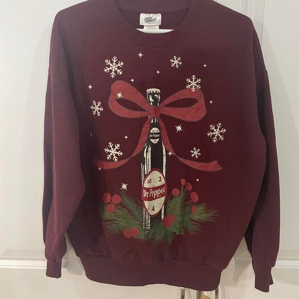 Dr pepper christmas crewneck sweatshirt size xs